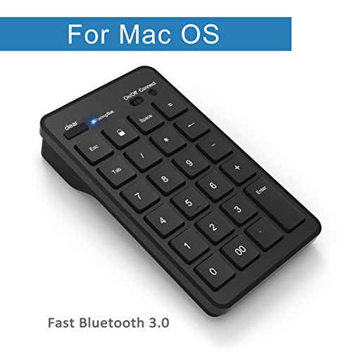 Cateck Bluetooth 23-Key Wireless Numeric Keypad External Number Pad Numpad for iMac, Macbook, Macbook Pro, Laptops with OS X System- Black