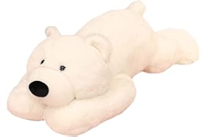 Doireum Weighted Stuffed Animals, Polar Bear Stuffed Animal Toy White Bear Weighted Plush Animals Throw Pillow Gifts for Boys Girls, 11.8 inch