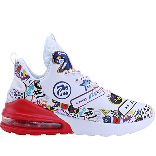 FEITAI Mens Basketball Sneakers Running Shoes Sport Athletic Boys Fashion Lightweight Shoes, White 7