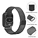 Deyo Fitbit Versa Bands for Women Men Large Small,Stainless Steel Milanese Loop Metal Replacement Bracelet with Magnetic Closure Accessories Wristbands for Fitbit Smartwatch(Graphite, L)