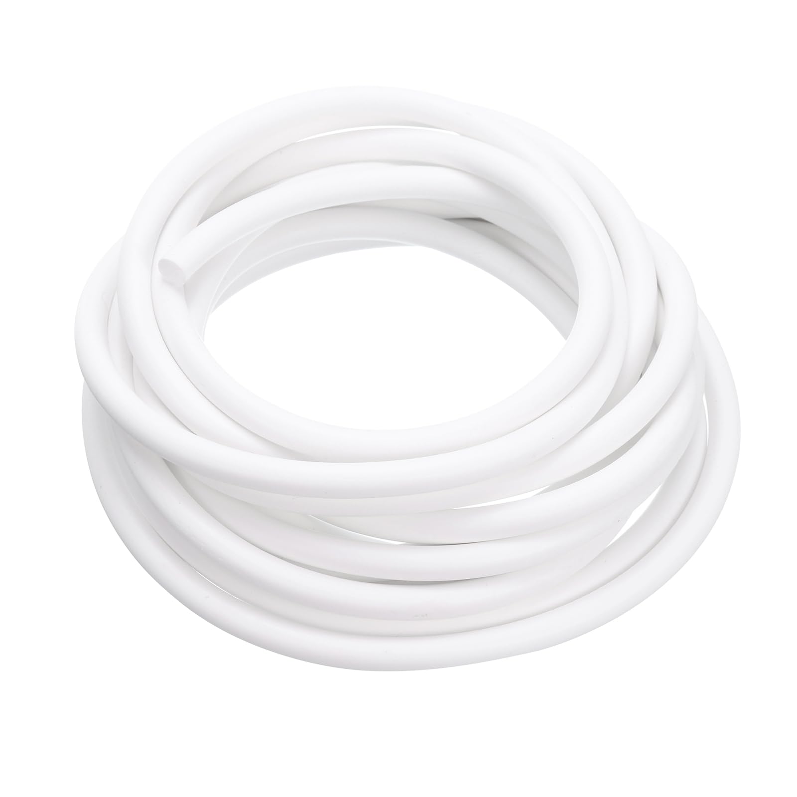 PATIKIL Silicone Foam Seal Strip, 5M(16.4Ft) 8mm(0.31") Dia Round High Density Solid Sponge Rubber Weather Stripping Cord for Sealing Gap Blocker Insulation, White