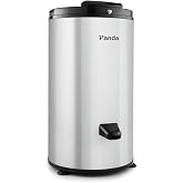 Panda 3200 RPM Portable Spin Dryer,22lb Capacity, Stylish Silver | Stainless Steel Drum and Outer Case; 110V Clothes Spinner for Apartments, RVs, Dorms and Compact Laundry Spaces.