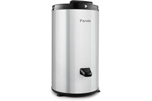 Panda 3200 RPM Portable Spin Dryer – 22lbs Capacity, Stainless Steel Drum & Outer Case, 110V – Stylish Silver Finish