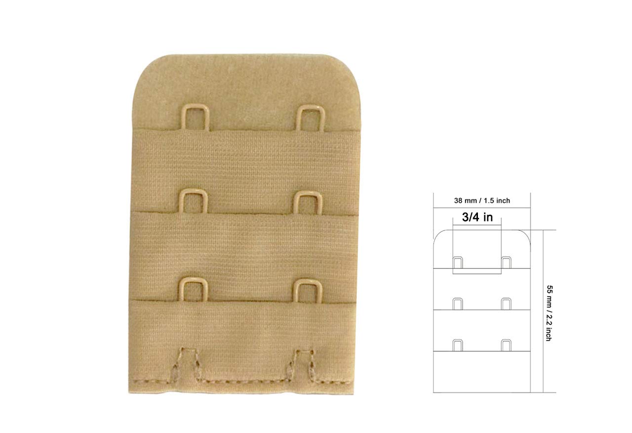 Women Bra Lengthened Buckle Extender Three-row 2/3 / 4 Hook Bra Band Breathing Room - 3 Packs