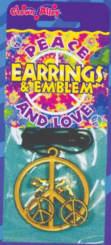 Peace Necklace Earring Set Costume Accessory