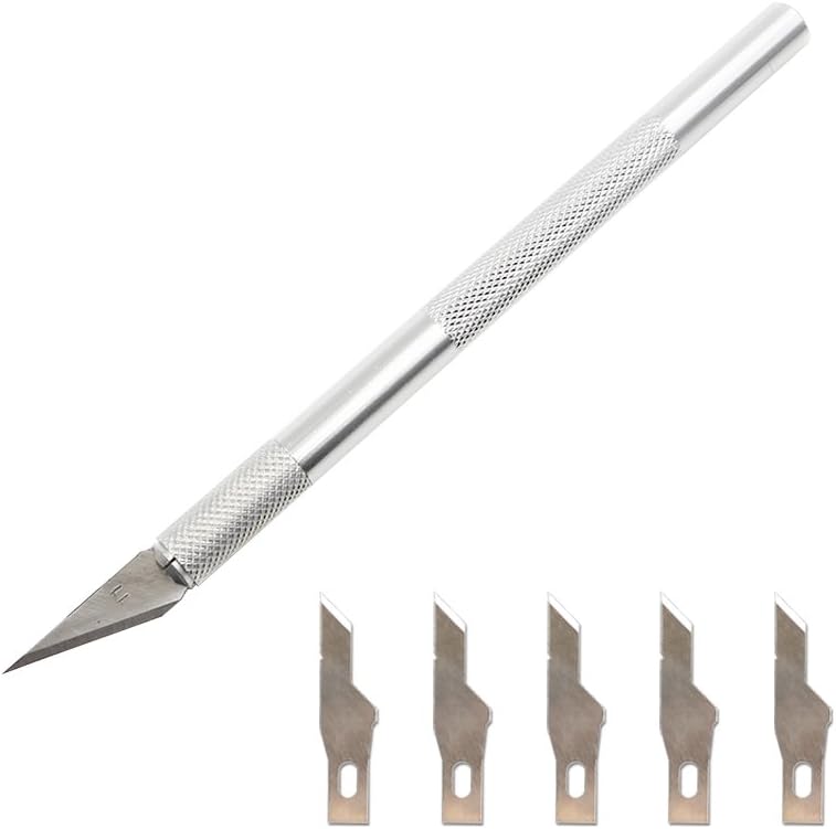 COMIART Precision Hobby Cutting Caving Knife Sculpture Tool (5pcs NO.16 Blades+1pcs NO.11Blades)