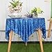 ShiDianYi 50''x50'' Square Royal Blue Sequin Tablecloth Sequin Table Overlays Small Table Cover Glitter Table Cloth for Birthday Party Glam Wedding Decor