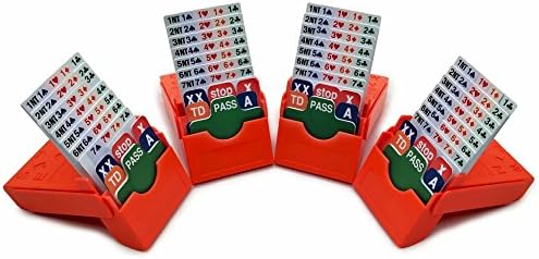 Jranter Set of 4 Bridge Bidding Boxes- Set of Four Bridge Bidding Boxes Premium Bridge Kit Bidding Device,Orange