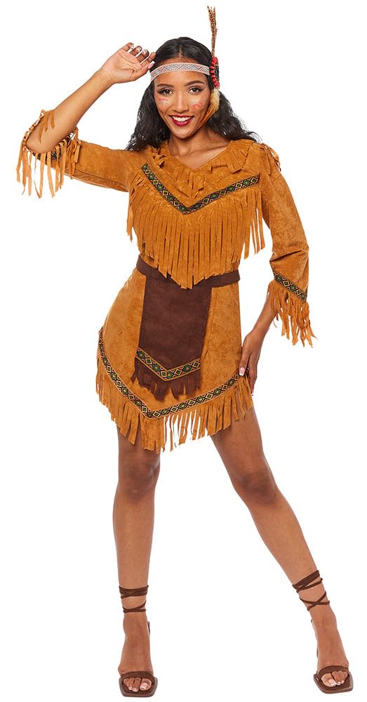 (PKT) (9910918) Adult Ladies Native American Princess Costume (UK 14-16)