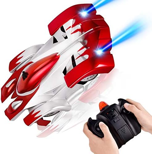 Rainbrace Remote Control Car, Gravity Defying RC Cars for Kids Wall Climbing High Speed RC Cars Rechargeable with 360 Degree Rotation Toy Cars Gifts - Red