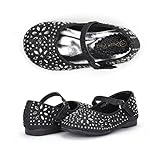 Dream Pairs ANGEL-66 Mary Jane Rhinestone Velcro Strap Ballerina Flat (Toddler/ Little Girl) New