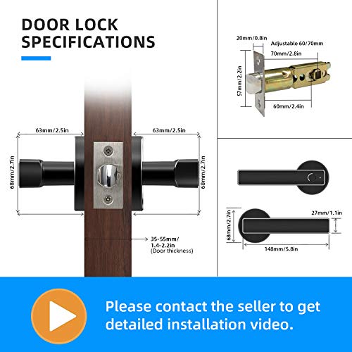 Keyless Entry Door Lock Smart Biometric Fingerprint Door Lock Safe Front Door Handle with Fingerprint Bluetooth App Key… - Image 3