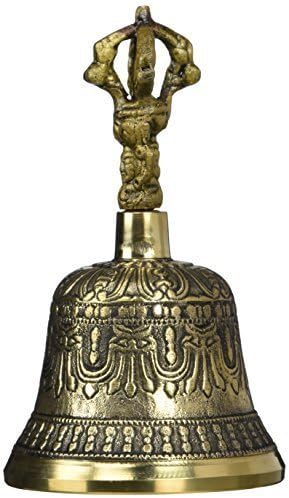 Tibetan Bell with Dorje and Striker - 5" Bronze by Tibetan Singing Bells