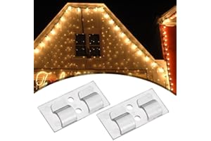 Nayciiy 22 Pack Outdoor Light Clips Hooks for Outdoor String Lights Clear Waterproof Adhesive Clips Heavy Duty Clips Christmas Light Hooks Festival Daily Storage Clips (22)