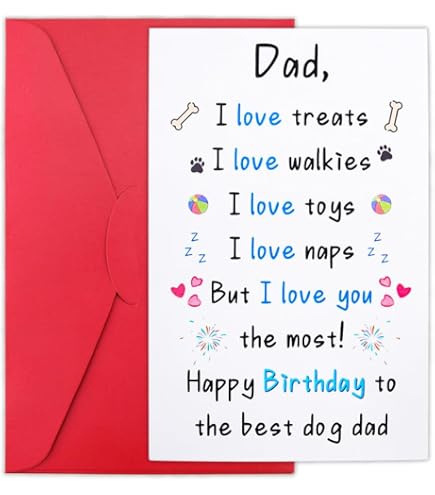 Cartes D'anniversaire Pour Papa De La Part Du Chien – True Pal – Carte D' Anniversaire De Chien Pour Papa, Cadeau Amusant Pour Papa, 145 Mm X 145 Mm