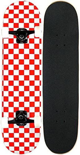 KPC Complete Skateboard - Pro Style Quality - Maple 7-Ply Deck, Aluminum Trucks, Urethane Wheels, Precision Bearings - The Perfect Beginners First Board