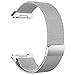 hooroor for Fitbit Ionic Bands Small and Large for Women Men, Fully Magnetic Closure Clasp Mesh Loop Milanese Stainless Steel Metal Band (Silver Large)