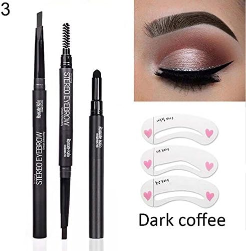 angel3292 Hot sale 3-in-1 Long Lasting Eyebrow Pencil Brush Pen 3Pcs Eye Brow Shaper Makeup Kit