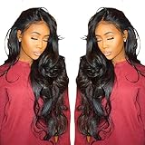 Dolago 360 Lace Frontal Wig Body Wave for Black Women, Glueless 180% Density 360 Lace Front Wig Brazilian Virgin 100% Human Hair Wigs Pre Plucked with Baby Hair Natural Color(Body Wave, 16inch)