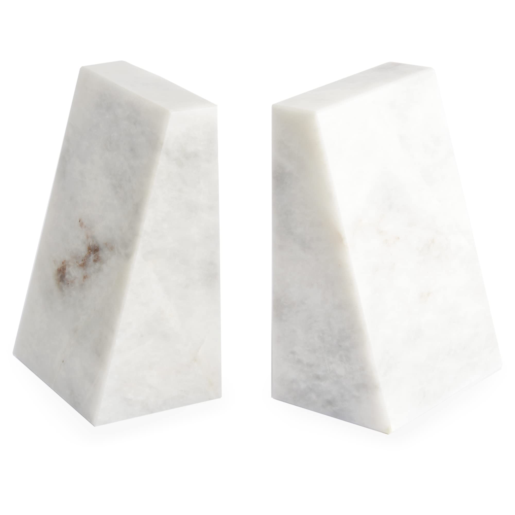 Himalayan Marble White Wedge Bookends