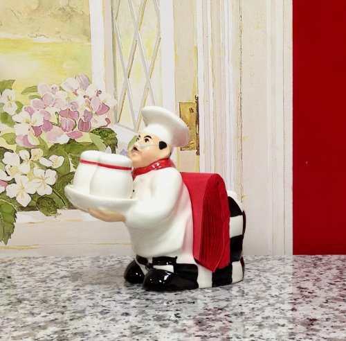 Fat Chef Salt Pepper / Napkin Holder