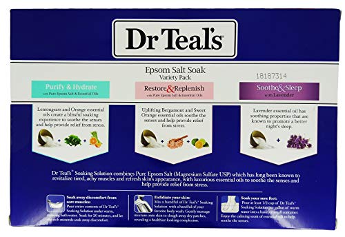 Dr Teal's Epsom Salt Soak Variety 3-Pack Travel Gift Set with Lavender Bath Bomb - //coolthings.us