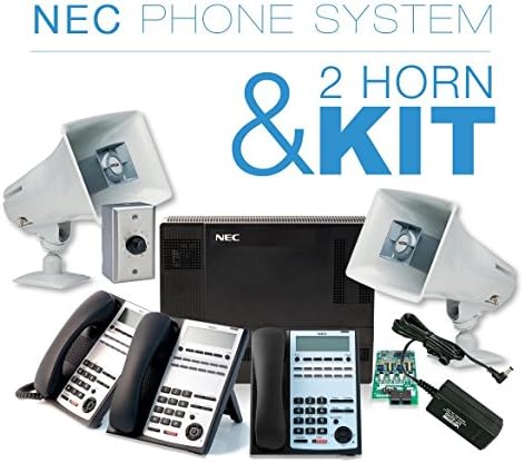 NEC SL1100 3 Phone Kit with 5-Watt Multi-Way Intercom Paging System for Warehouse Auto Shop Office Restaurant etc.