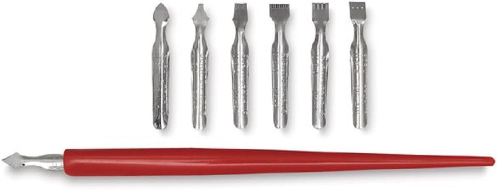 Scratch Art Scratch Tool Set - 1 Penholder and 7 Knife Points