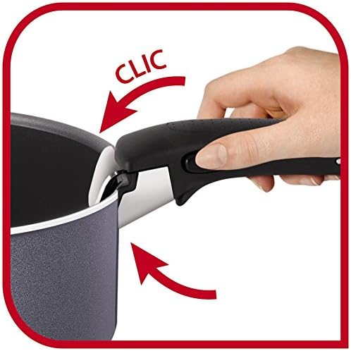 Tefal INGENIO ELEGANCE Set de 3 Casseroles 16/18/20 cm (1,5/2,1/3 L) + 1 Poignée Amovible Gris Pailleté L2319302 - Cuisine A Vivre Tefal INGENIO ELEGANCE Set de 3 Casseroles 16/18/20 cm (1,5/2,1/3 L) + 1 Poignée Amovible Gris Pailleté L2319302