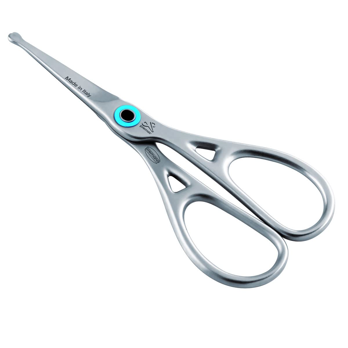 REMOS Nose Hair Scissors with Ball Point & Serrated Edge in Stainless Steel - 11 cm