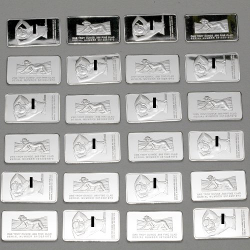 10 (Ten) 1 Troy Ounce Naughty Topless Cowgirls .999 Fine Silver Layered Bar + Bonus Gold Layered Buffalo Nickel!
