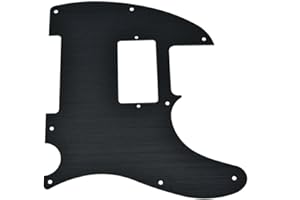 KAISH 8 Hole Metal Aluminum Anodized Tele Humbucker Pickguard TL Pick Guard Scratch Plate for USA/Mexico Telecaster/Tele Blac