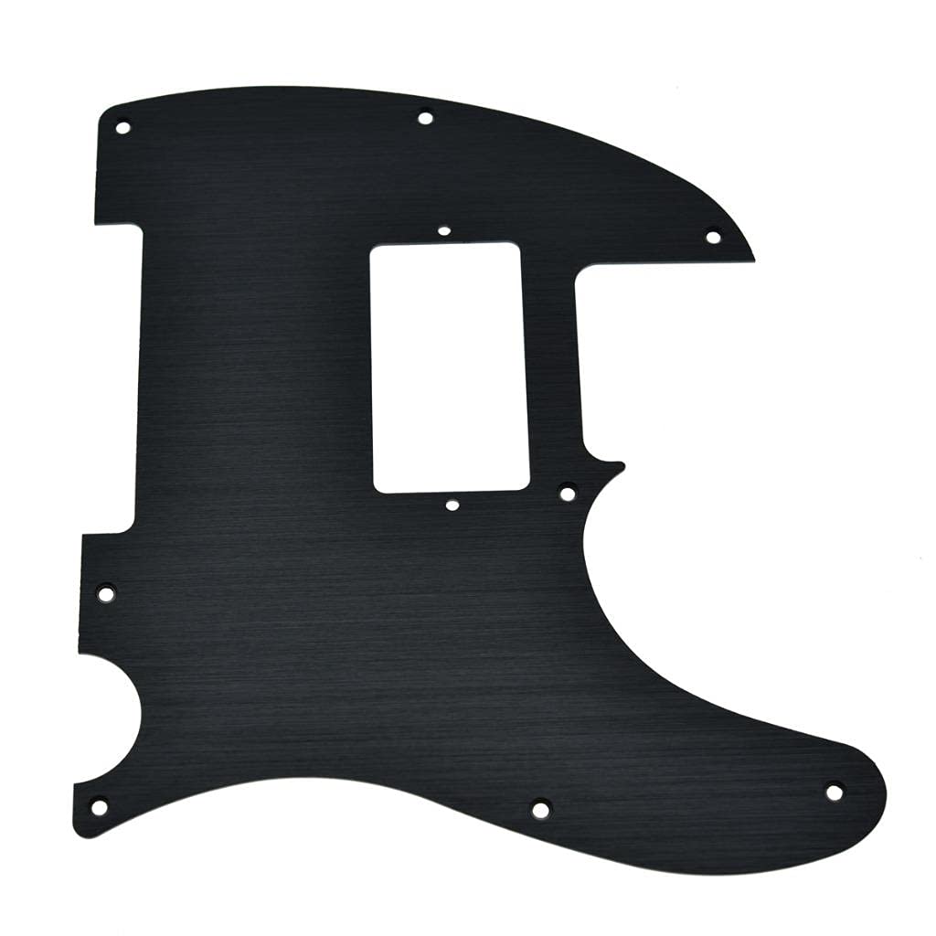 KAISH 8 Hole Metal Aluminum Anodized Tele Humbucker Pickguard TL Pick Guard Scratch Plate for USA/Mexico Telecaster/Tele Black