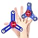 Tri-Spinner Fidget Toy New 2017 All Metal Design Super Fast Long Spins Ceramic Center Quality Spinners Focus Toy for Kids & Adults (1Blue+1Mini)