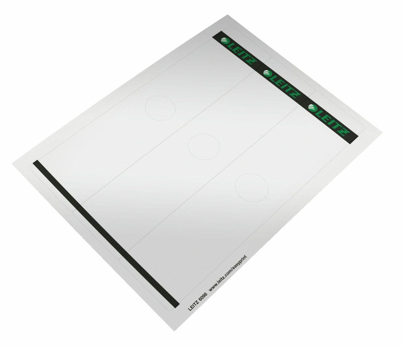 Leitz 60980085 Spine Labels Self-Adhesive/PC/Paper/Long/Wide Pack of 75 Grey