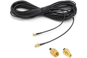 CORONIR 33ft WiFi Antenna Extension Cable SMA Male to SMA Female RF Connector Adapter for Wireless LAN Router Bridge & Cellular Antenna-NOT for TV