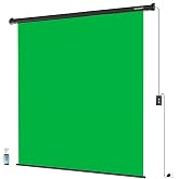 RAUBAY 78.7" x 86.6" Motorized Pull Down Green Screen, Wall Mount | Motorized 78.7" x 86.6" chroma key green screen for streaming, video production, YouTube, TikTok and video conferencing.