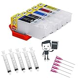 INKUTEN® 5 Refillable Cartridges for EPSON 273XL, 273, T273XL Auto Reset Chips (ARC) for Epson Expression Premium XP-610, Expression Premium XP-810, Expression XP-520, Expression XP-600, Expression XP-620, Expression XP-800, Expression XP-820