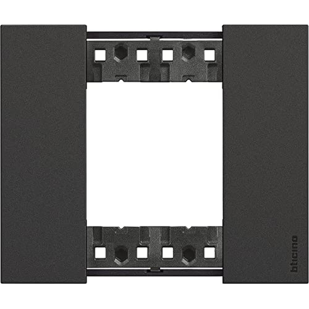 Bticino KA4802KG Light Spot Plate, Living Now Series, Innovative Design with Increased Space for Functions, 2 Modules, Black Finish