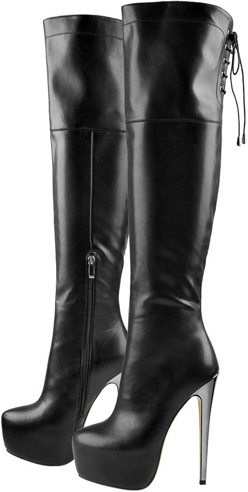 ladies pull on knee high boots