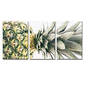 3 Panel Pineapple Gallery - Canvas Art Wall Art - 16"x24" x 3 Panels