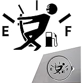 MOXRUQ Funny Fuel Tank Stickers, Vinyl Gas Tank Decal, Reflective Fuel Lid Decals, Self-Adhesive Fuel Gauge Empty Stickers, Auto Fuel Tank Cover Sticker, Universal Funny Signs Decal for Cars (Black)