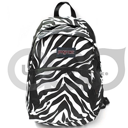 JanSport Wasabi Backpack Black White Zebra Tiger Stripe Laptop Bag