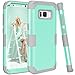 Samsung Galaxy S8 Plus Case, VPR 3 in 1 Hybrid Cover Hard PC Soft Silicone Rubber Heavy Duty Shock Absorbing Protective Defender Case for Samsung Galaxy S8 + Plus (2017) 6.2 inch (Mint+Grey)