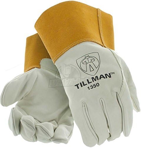 Top Grain Pearl Gray Leather Premium Grade TIG Welders Glove With Para-aramid synthetic fiber? Stitching, Wing Thumb, 4 Cuff And Seamless Forefinger by John Tillman and Co