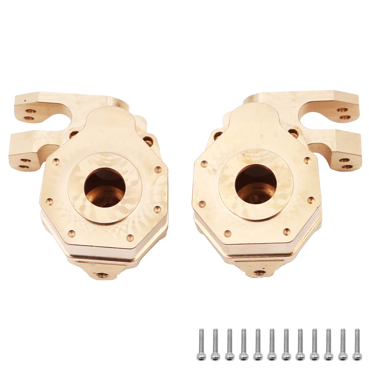 WANGCL 1Pair RC Car Heavy Duty Brass Counterweight RC Steering Knuckle for 1/10 RC Crawler RC Monster Truck Compatible with Traxxas TRX-4