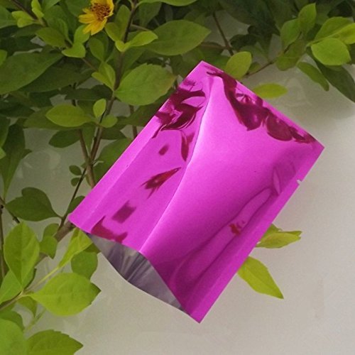 100 Pcs Multi Colors-Sizes 3.1mil Mylar Aluminum Foil Vacuum/Heat Sealable Bags with Notch Sample Packet Heat Seal Mylar Food Storage Jerky Pouch (2.4"x3.5" (1.97”x3.35” inner size), Purple) - Thumbnail 4