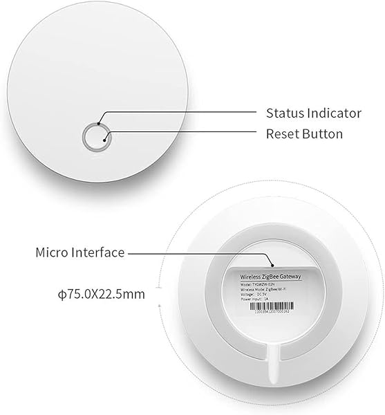 Montloxs GW001 Wireless Zigbee Gateway Smart Home Hub Monitoreo del hogar Dispositivos Inteligentes ZigBee 3 0 compatibles con Alexa Asistente de G oogle Wi Fi BLE