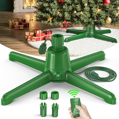 2025 Upgrade Rotating Christmas Tree Stand, UL Certified Adjustable Tree Stands with...
