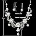 Joylive Silver Rhinestone Crystal Pearl Necklace Earrings Jewelry Set for Wedding
